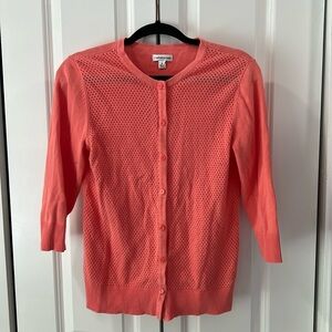 Croft & Barrow Coral Button Down Sweater, Size Small